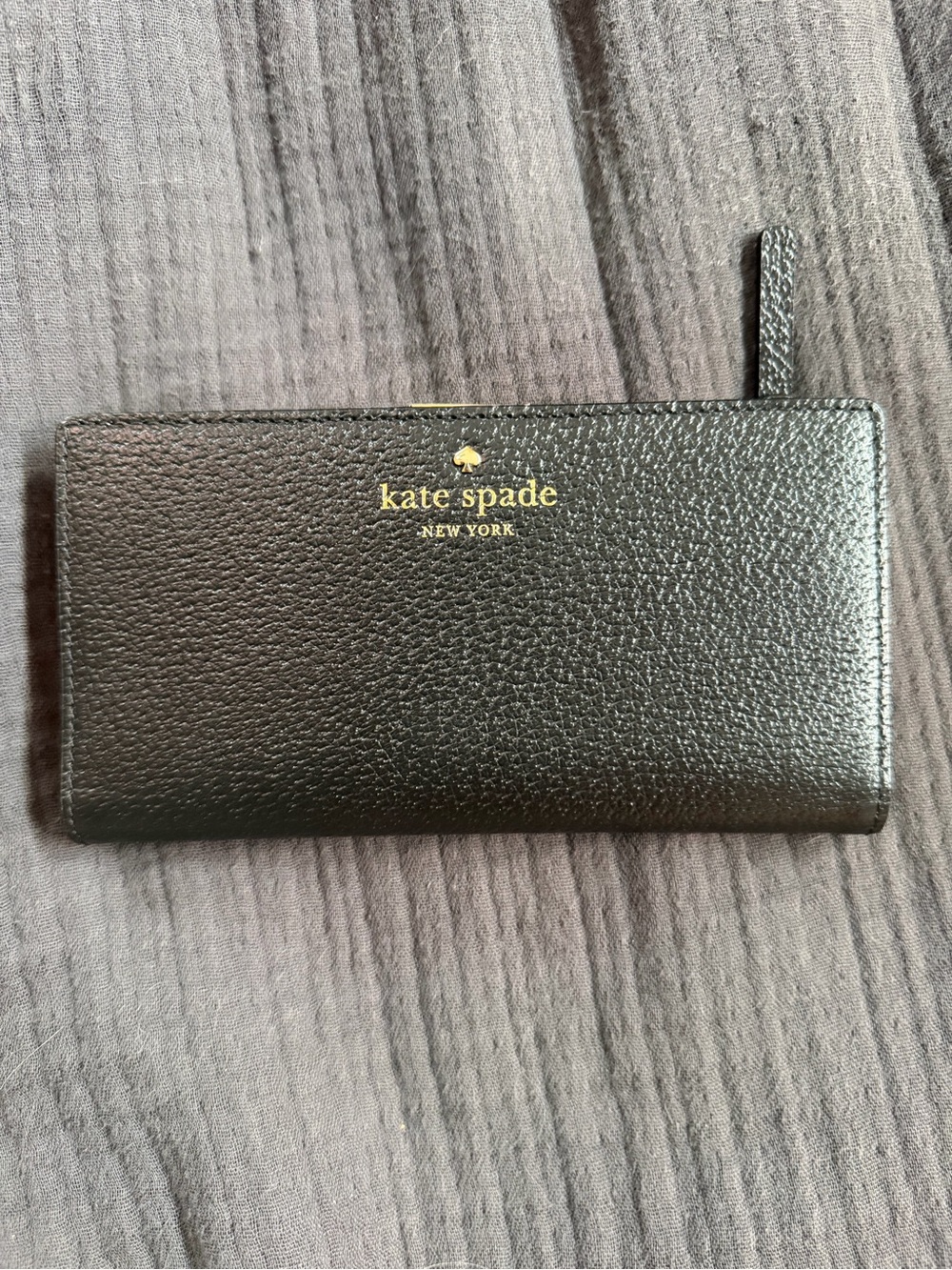 NEW Kate Spade Black Pebbled Leather Wallet